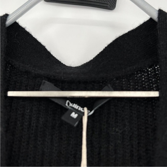 Quince Women's Black Baby Alpaca-Merino Wool Cropped Cardigan sz M Button Up NWT - Picture 3 of 7